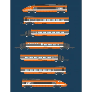 Azar T01-OR1D Coffret TGV Paris Sud-Est (PSE), record du monde, SNCF, orange, digitale, échelle Z AZAR Models AZAR_T01-OR1D - 1