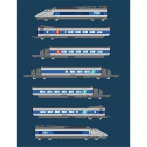Azar T01-AB1D Coffret TGV Paris Sud-Est (PSE), SNCF, Atlantique, digitale, échelle Z AZAR Models AZAR_T01-AB1D - 1