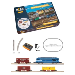 Azar AZP01 Coffret de départ train de marchandises, locomotive BB 67400 bleue SNCF, échelle Z AZAR Models AZAR_AZP01 - 1