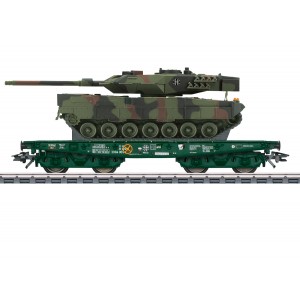Marklin 48843 Wagon plat Rlmmps pour le transport de charges lourdes, DB, avec char Leopard 2A6 Marklin Marklin_48843 - 4