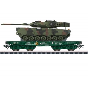 Marklin 48870 Wagon plat Rlmmps pour le transport de charges lourdes, DB, avec char Leopard 2A6 Marklin Marklin_48870 - 4