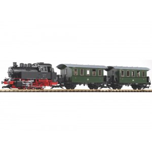 Piko G BR80+WAG Coffret locomotive vapeur BR 80 sonorisée et fumigène + Voitures voyageurs, analogique Piko G Piko_BR80+WAG - 1