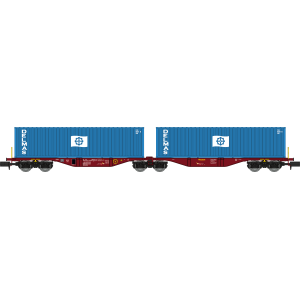 REE Modeles NW290 Wagon porte conteneurs Sggmrss 80 TOUAX, SNCF, 2 conteneurs DELMAS Ree Modeles NW-290 - 3