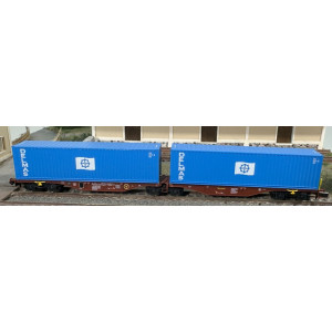 REE Modeles NW290 Wagon porte conteneurs Sggmrss 80 TOUAX, SNCF, 2 conteneurs DELMAS Ree Modeles NW-290 - 4