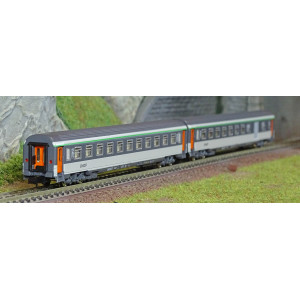 Piko 94504 Set de 2 voitures Corail Vu, 2ème classe et fourgon, SNCF, échelle N Piko Piko_94504 - 1