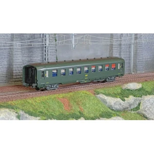 Ree Modeles VB406 Voiture voyageurs DEV AO Couchettes, SNCF, B9c9, Vert 301, logo encadré, ep.IV Ree Modeles VB-406 - 1