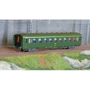 Ree Modeles VB407 Voiture voyageurs DEV AO Couchettes, SNCF, B9c9, Vert 301, logo encadré, cartouche Corail, ep.IV-V Ree Modeles