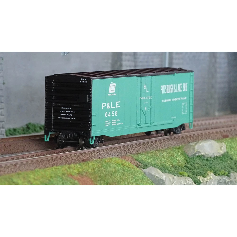 Rivarossi HR6663A Wagon couvert US à bogies, sans passerelle de toit "P&LE", US-Boxcar n°6458 Rivarossi HR6663A - 1 Rivarossi HR6663A Wagon couvert US à bogies, sans passerelle de toit "P&LE", US-Boxcar n°6458 Rivarossi HR6663A - 1