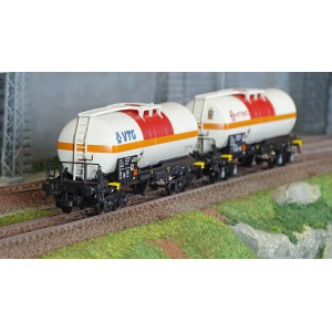 Jouef HJ6250 Set de 2 wagons citernes à bogies, transport de chlore, VTG + Ermewa, SNCF Jouef HJ6250 - 2