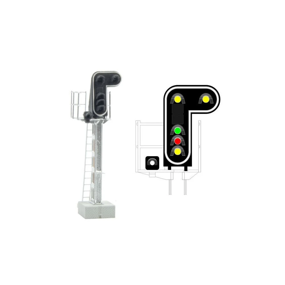 MAFEN 413208 Signal principal 6 feux LED (double jaune/vert/rouge/jaune/blanc), SNCF, échelle N MAFEN MAFEN_413208 - 1 MAFEN 413208 Signal principal 6 feux LED (double jaune/vert/rouge/jaune/blanc), SNCF, échelle N MAFEN MAFEN_413208 - 1