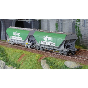 Jouef HJ6281 Set de 2 wagons trémies à bogies, avec parois planes, UFAC Jouef HJ6281 - 4