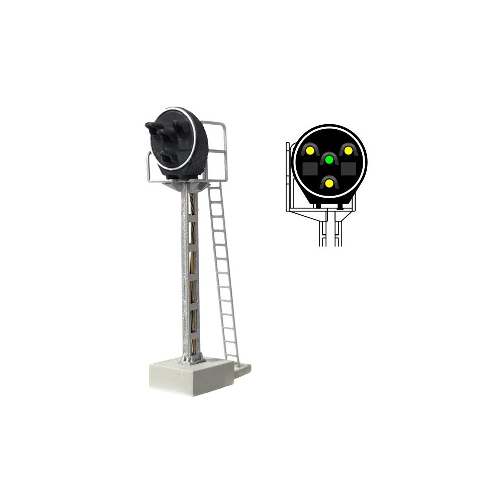 MAFEN 413221 Signal Disque 4 feux LED (3 jaunes/1 vert), SNCF, échelle N MAFEN MAFEN_413221 - 1 MAFEN 413221 Signal Disque 4 feux LED (3 jaunes/1 vert), SNCF, échelle N MAFEN MAFEN_413221 - 1