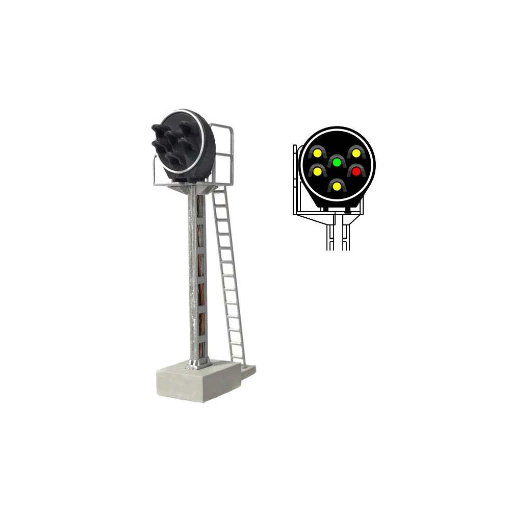 MAFEN 413222 Signal Disque 6 feux LED (3 jaunes/vert/rouge), SNCF, échelle N MAFEN MAFEN_413222 - 1 MAFEN 413222 Signal Disque 6 feux LED (3 jaunes/vert/rouge), SNCF, échelle N MAFEN MAFEN_413222 - 1