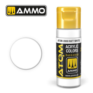 Peinture acrylique Blanc Mat 20ml ATOM AMMO