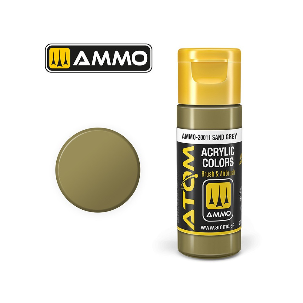 Peinture acrylique Gris Sable 20ml ATOM AMMO Peinture acrylique Gris Sable 20ml ATOM AMMO