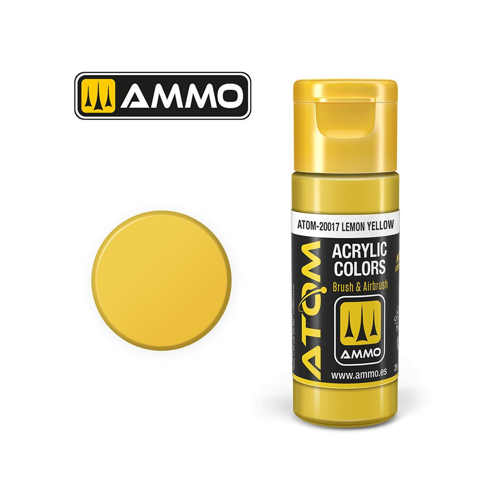 Peinture acrylique Jaune Citron 20ml ATOM AMMO Peinture acrylique Jaune Citron 20ml ATOM AMMO