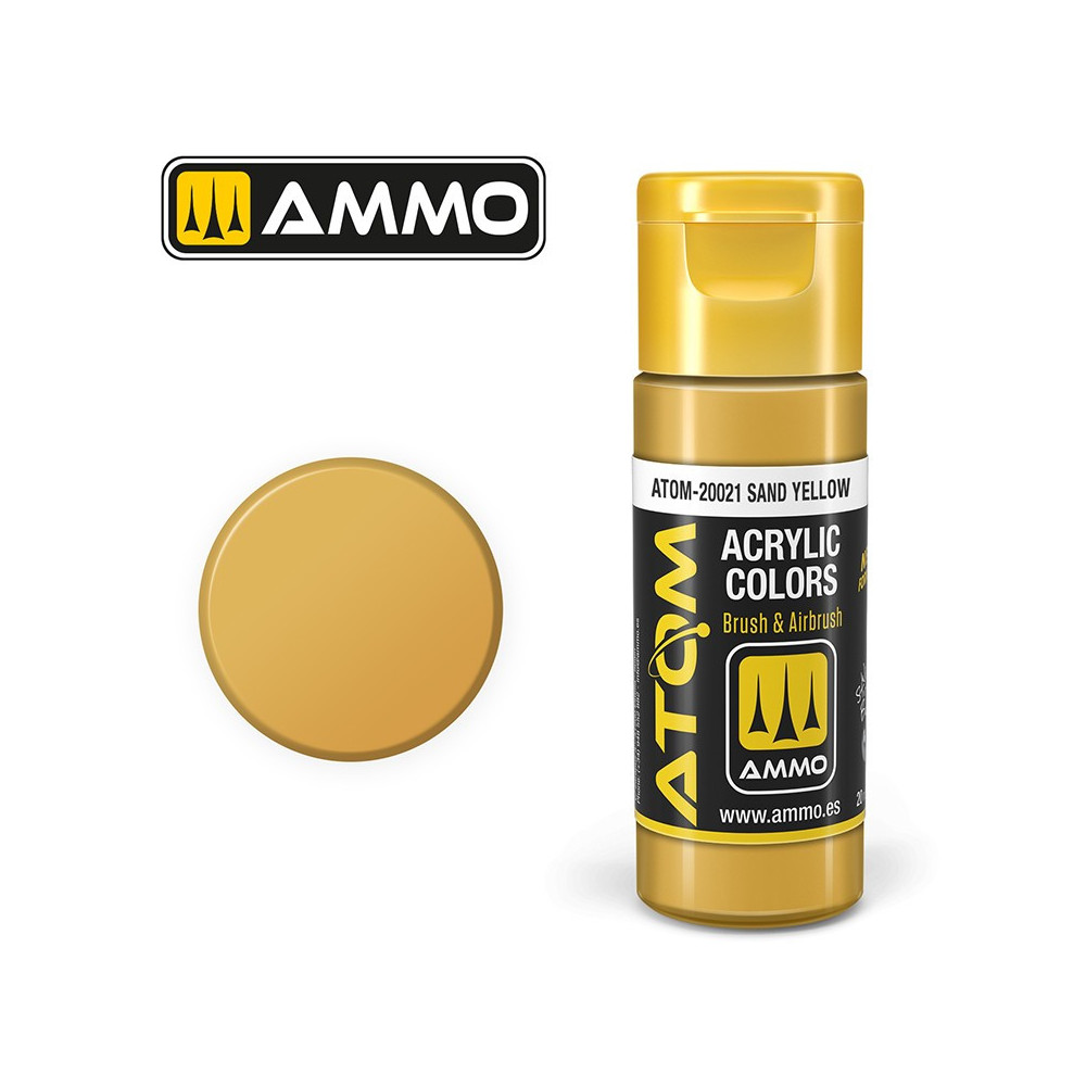 Peinture acrylique Jaune Sable 20ml ATOM AMMO Peinture acrylique Jaune Sable 20ml ATOM AMMO