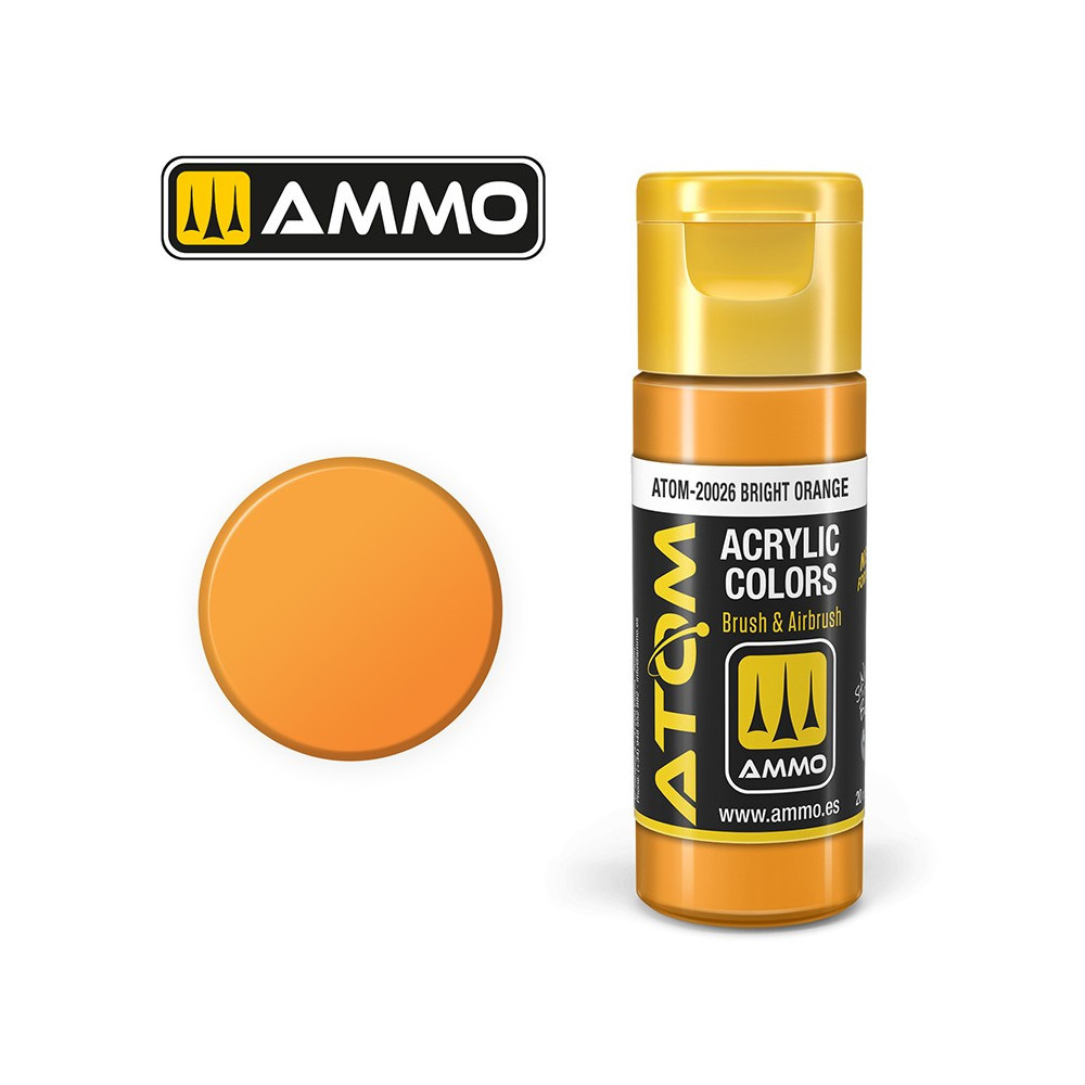 Peinture acrylique Orange vif 20ml ATOM AMMO Peinture acrylique Orange vif 20ml ATOM AMMO