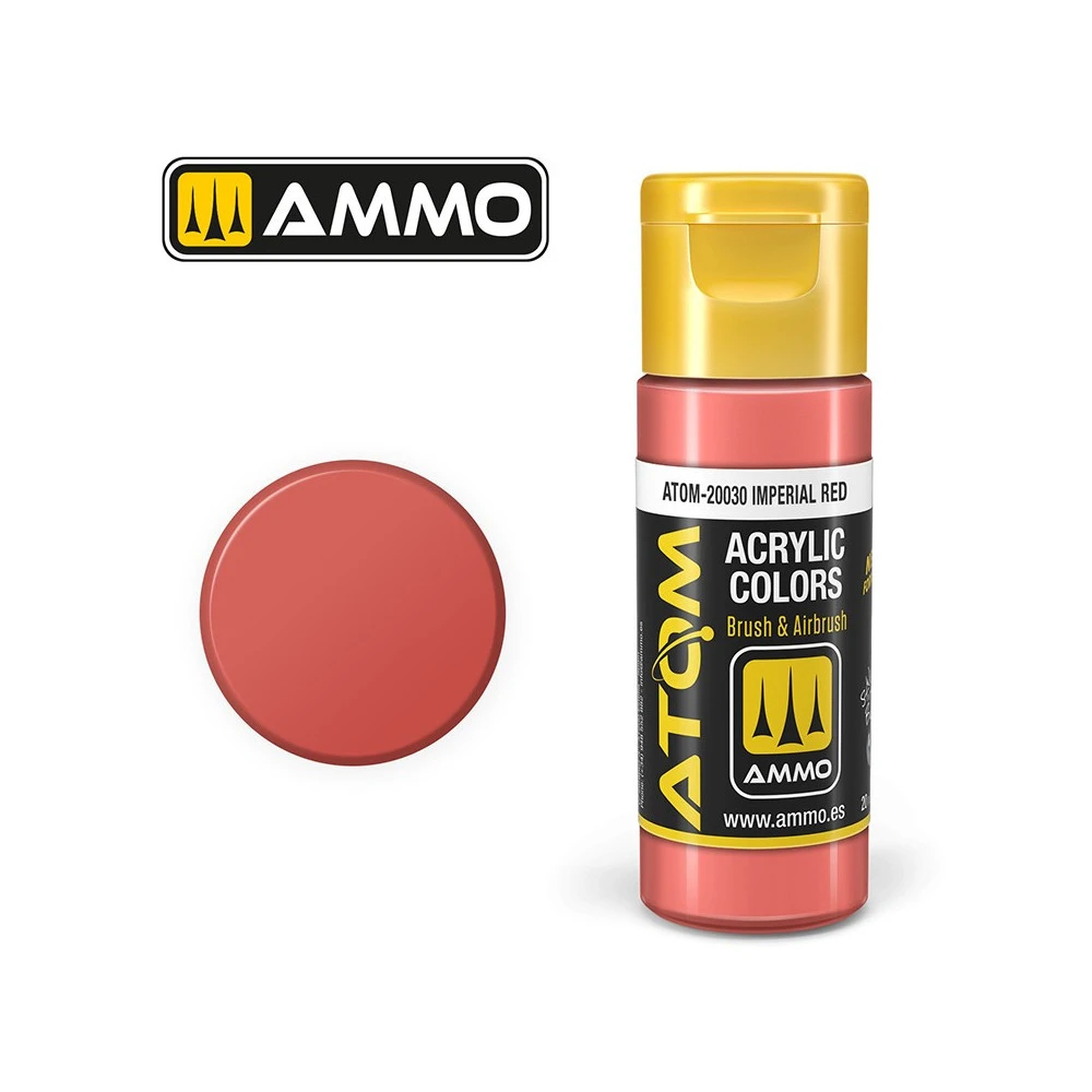 Peinture acrylique Rouge Impérial 20ml ATOM AMMO Peinture acrylique Rouge Impérial 20ml ATOM AMMO