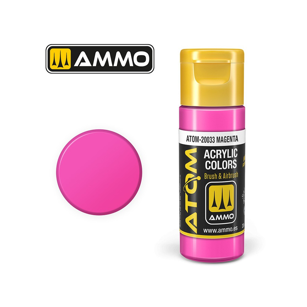 Peinture acrylique Magenta 20ml ATOM AMMO Peinture acrylique Magenta 20ml ATOM AMMO
