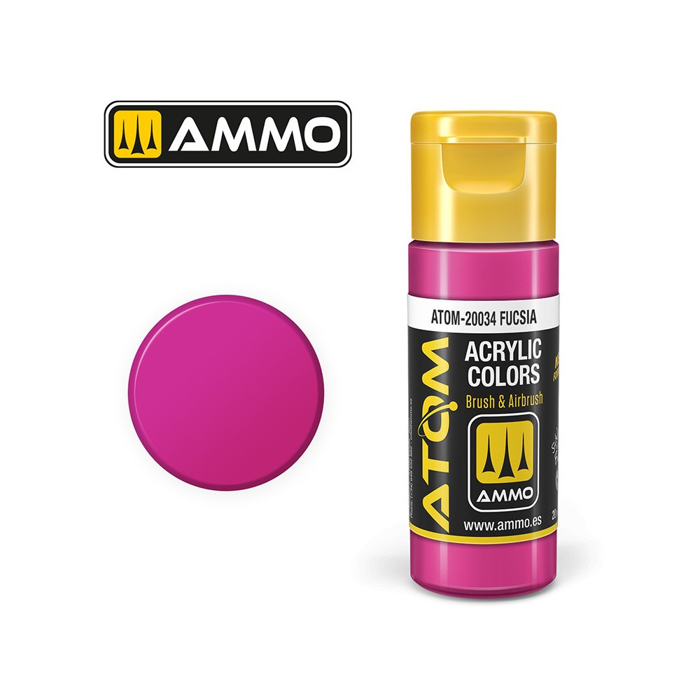 Peinture acrylique Fushia 20ml ATOM AMMO Peinture acrylique Fushia 20ml ATOM AMMO