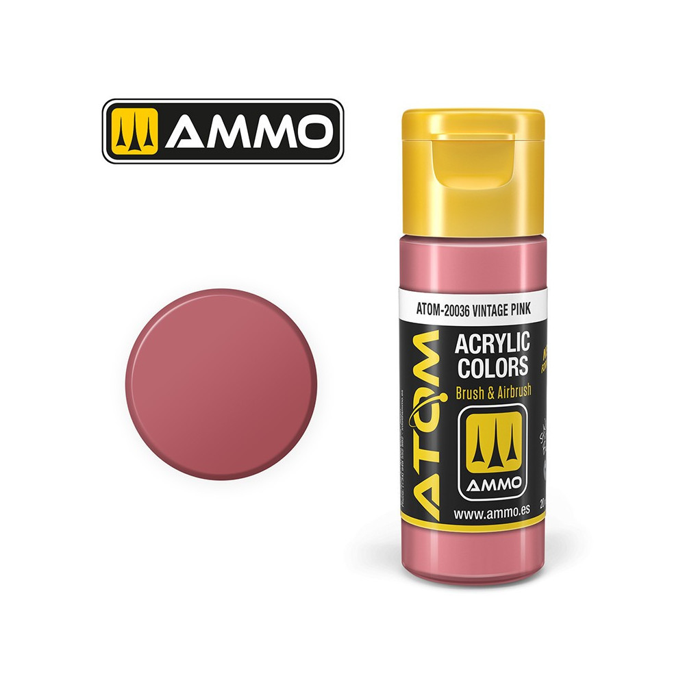 Peinture acrylique Rose Vintage 20ml ATOM AMMO Peinture acrylique Rose Vintage 20ml ATOM AMMO