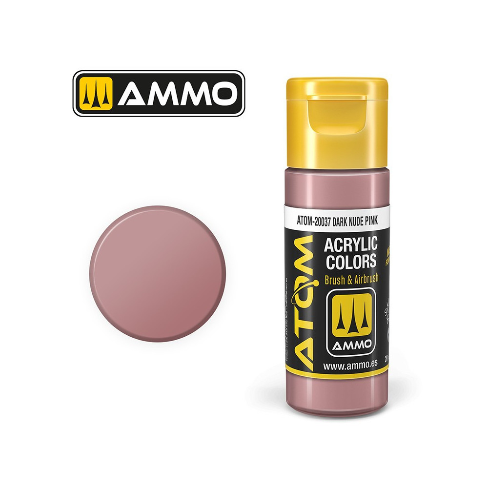 Peinture acrylique Rose Nude Foncé 20ml ATOM AMMO Peinture acrylique Rose Nude Foncé 20ml ATOM AMMO