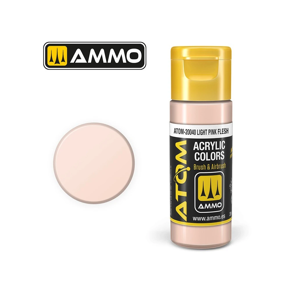 Peinture acrylique Chair rose clair 20ml ATOM AMMO Peinture acrylique Chair rose clair 20ml ATOM AMMO