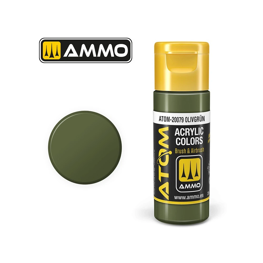 Peinture acrylique Vert olive 20ml ATOM AMMO Peinture acrylique Vert olive 20ml ATOM AMMO