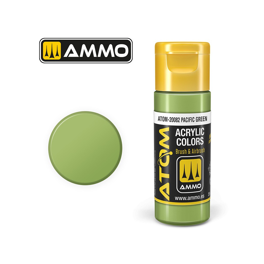 Peinture acrylique Vert Pacifique 20ml ATOM AMMO Peinture acrylique Vert Pacifique 20ml ATOM AMMO