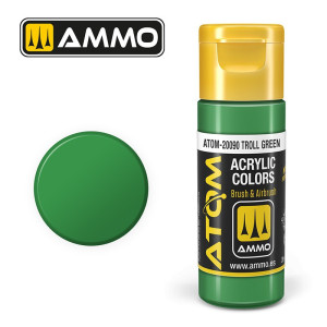 Peinture acrylique Vert troll 20ml ATOM AMMO