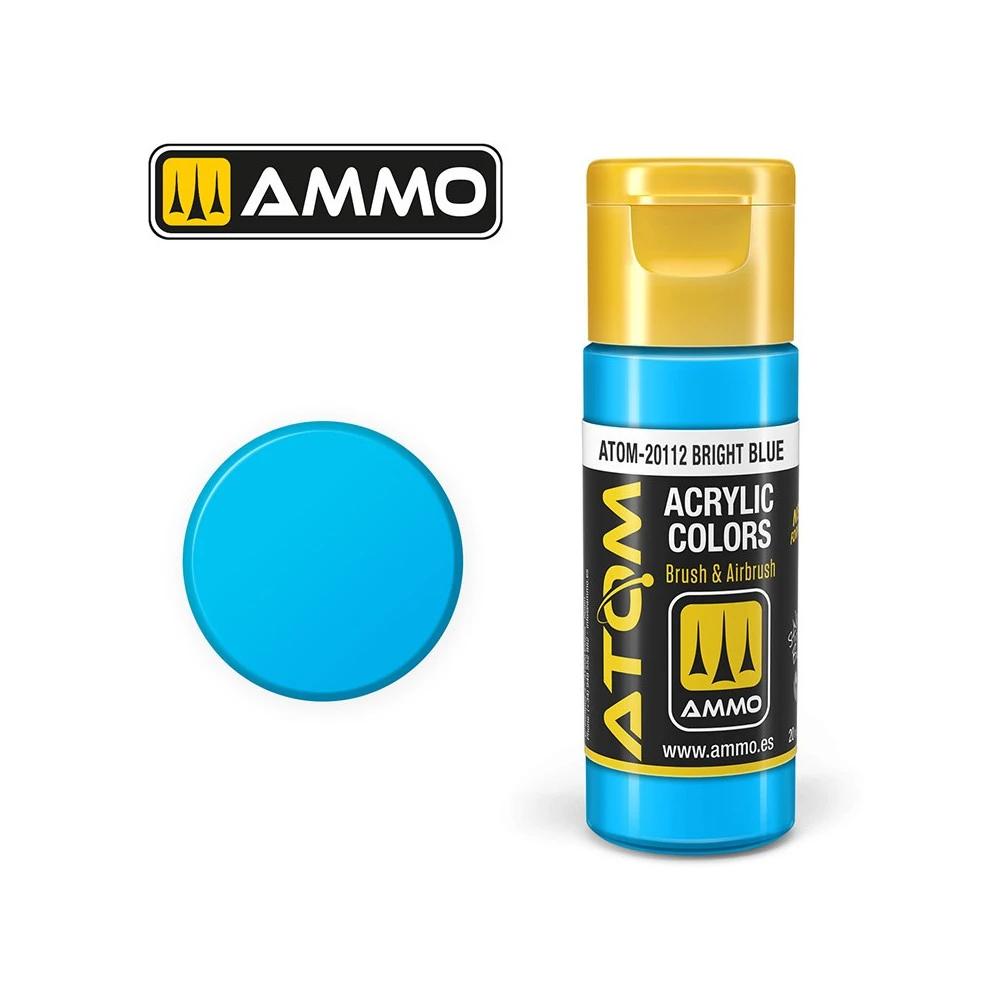 Peinture acrylique Bleu vif 20ml ATOM AMMO Peinture acrylique Bleu vif 20ml ATOM AMMO