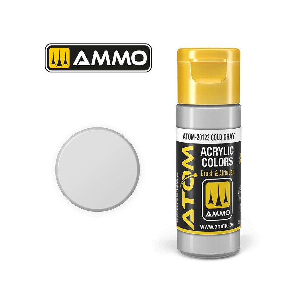 Peinture acrylique Gris froid 20ml ATOM AMMO Peinture acrylique Gris froid 20ml ATOM AMMO