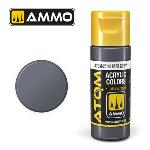Peinture acrylique Gris foncé 20ml ATOM AMMO