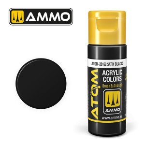 Peinture acrylique Noir satiné 20ml ATOM AMMO