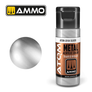Peinture acrylique Argent 20ml ATOM METALLIC AMMO