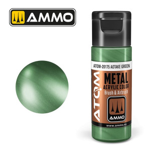 Peinture acrylique Vert Aotake 20ml ATOM METALLIC AMMO