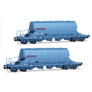Jouef HJ6230 Set de 2 wagons trémies à bogies Taoos, livrés bleus, NACCO Jouef HJ6230 - 2