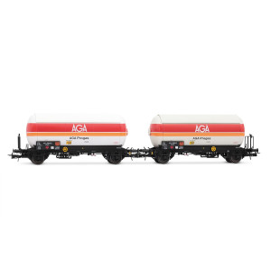 Jouef HJ6289 Set de 2 wagons citernes à gaz, toit pare soleil, AGA Progas Jouef HJ6289 - 1