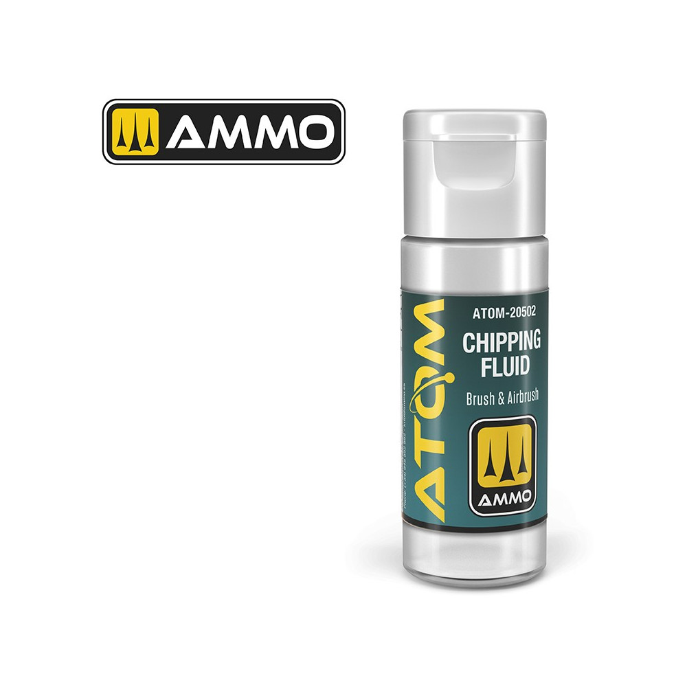 Chipping Fluid effet d'écaillage 20ml ATOM AMMO AMMO - MIG Jimenez ATOM-20502 - 1 Chipping Fluid effet d'écaillage 20ml ATOM AMMO AMMO - MIG Jimenez ATOM-20502 - 1