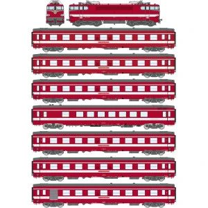 Ree Modeles CM016S Set rame Le Capitole Locomotive électrique BB 9281, Rouge, 5x A9 + A7D + Vru, sonore, panthos motorisés Ree M