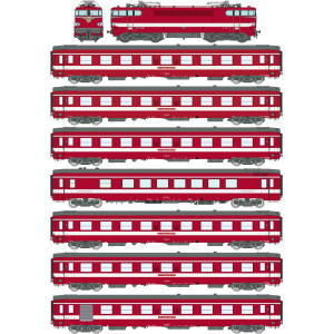Ree Modeles CM016 Set rame Le Capitole Locomotive électrique BB 9281, Rouge, 5x A9 + A7D + Vru Ree Modeles CM-016 - 1