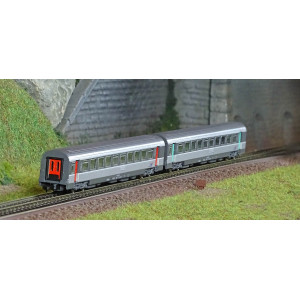 Azar V01-CPP1 Set de 2 voitures Corail Vtu, 1ère + 2ème classe, SNCF, logo Casquette, Z 1/220 AZAR Models AZAR_V01-CPP1 - 1