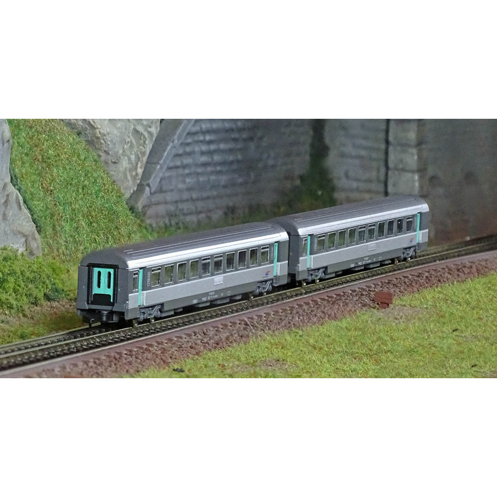 Azar V01-CPP2 Set de 2 voitures Corail Vtu, 2ème classe, SNCF, logo Casquette, Z 1/220 AZAR Models AZAR_V01-CPP2 - 1 Azar V01-CPP2 Set de 2 voitures Corail Vtu, 2ème classe, SNCF, logo Casquette, Z 1/220 AZAR Models AZAR_V01-CPP2 - 1
