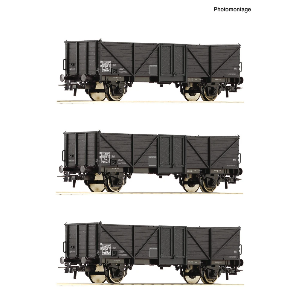 Roco 6600141 Set de 3 wagons tombereaux, type Tow "Klagenfurt", SNCF Roco Roco_6600141 - 1