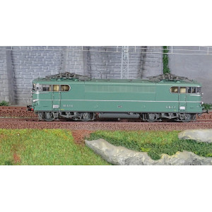 Ree Modeles MB203.S Locomotive électrique BB 9218, Verte, sans jupes, sans feux rouge, BORDEAUX, sonore, panthos motorisés Ree M