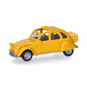 Herpa 027632-006 Voiture 2CV capote ouverte, coffre, jaune mimosa Herpa Herpa_027632-006 - 1