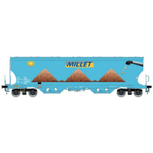Ls Models 30588 Wagons trémie Tagnpps, bleu clair, nouveau logo Millet, avec soleil Ls models LSM_30588 - 1