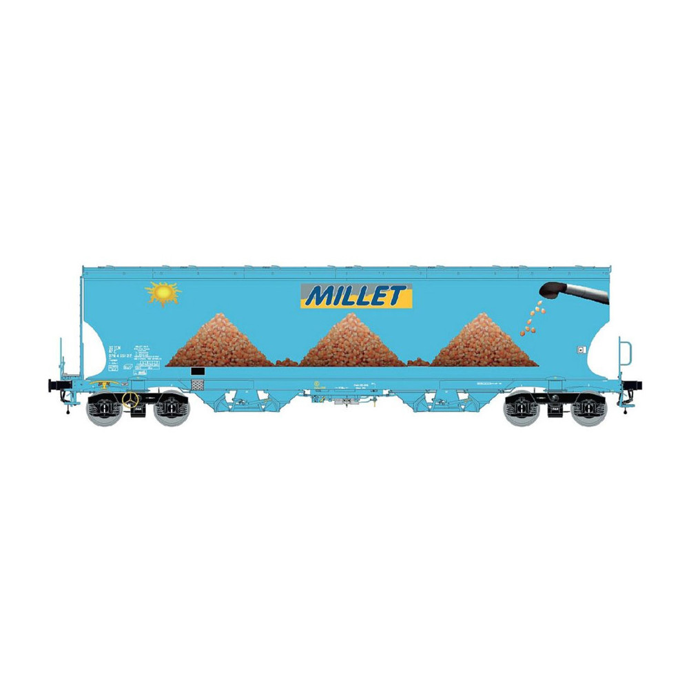 Ls Models 30588 Wagons trémie Tagnpps, bleu clair, nouveau logo Millet, avec soleil Ls models LSM_30588 - 1 Ls Models 30588 Wagons trémie Tagnpps, bleu clair, nouveau logo Millet, avec soleil Ls models LSM_30588 - 1