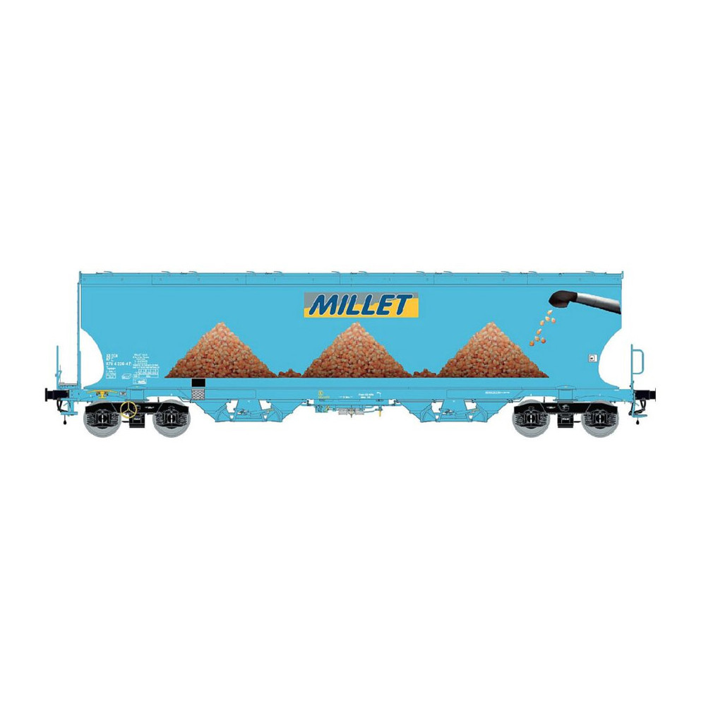 Ls Models 30589 Wagons trémie Tagnpps, bleu clair, nouveau logo Millet Ls models LSM_30589 - 1